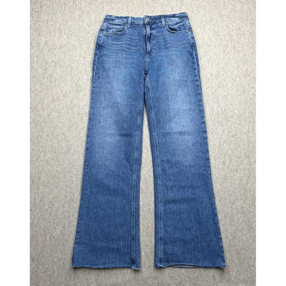 PAIGE Jeans Womens 27 Leenah Blue Wide Leg High Rise Boho Coastal 90s Off Duty